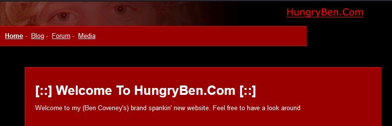 The first HungryBen.com Desgn
