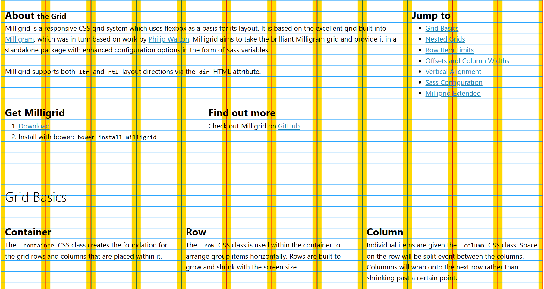 Rulers showing vertical flow