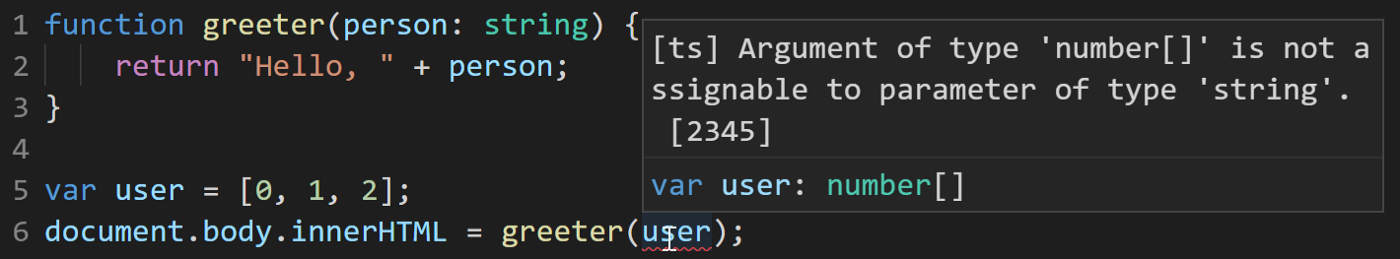 Improved error message in modern TypeScript